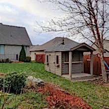 8 x 10 high classic with a bar and 4 foot gable porch.